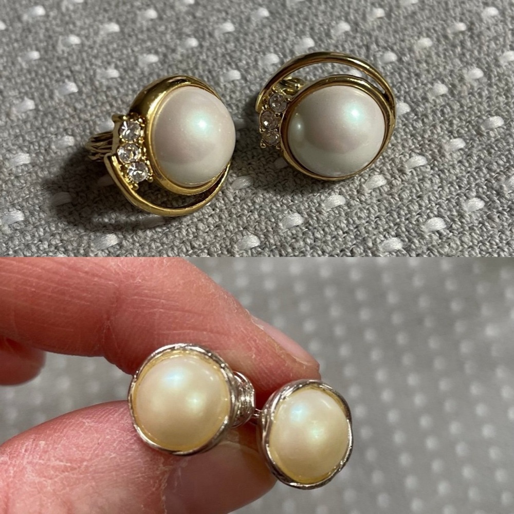 2 pairs of vintage Monet clip on earrings